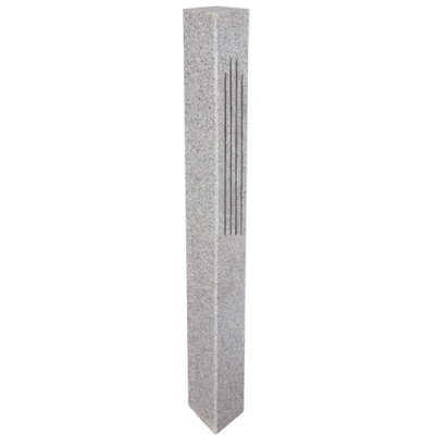 Granite Lantern Post – Gray (2 Fluted / 2 Thermal Sides)