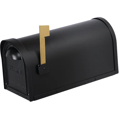 black cast aluminum mailbox