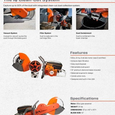 IQPC912v Power Cutter System – Cut Off Saw