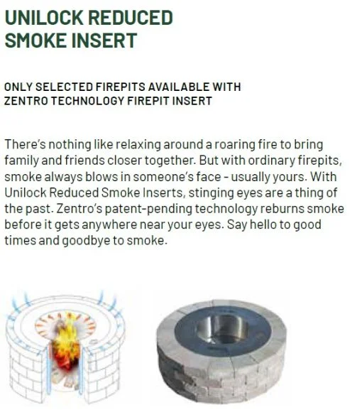 Unilock Zentro smokeless insert