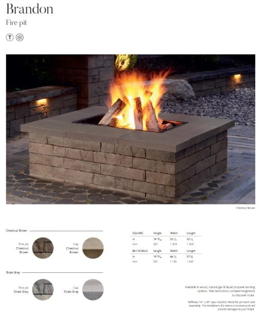 Techo Brandon Rectangle Firepit