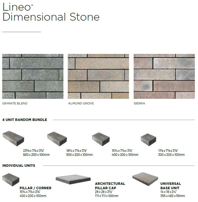 Unilock Lineo Dimensional Stone Pillar/Corner