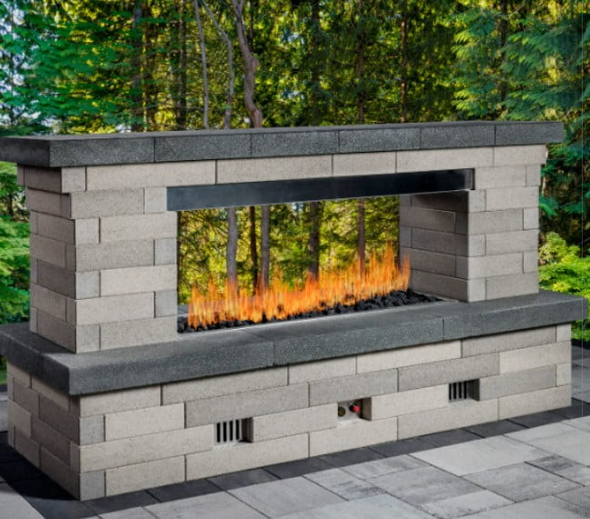 linear fireplace