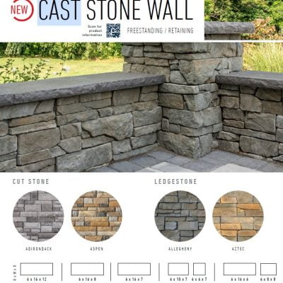 Belgard Double sided Cast Stone 2pc wall corner Cut Stone pattern, Pallet