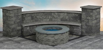 Cambridge Pavers MaytRx Quarter Round Seating Wall kit